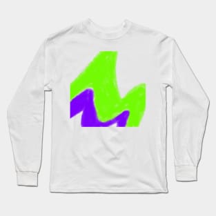 green blue abstract texture watercolor Long Sleeve T-Shirt